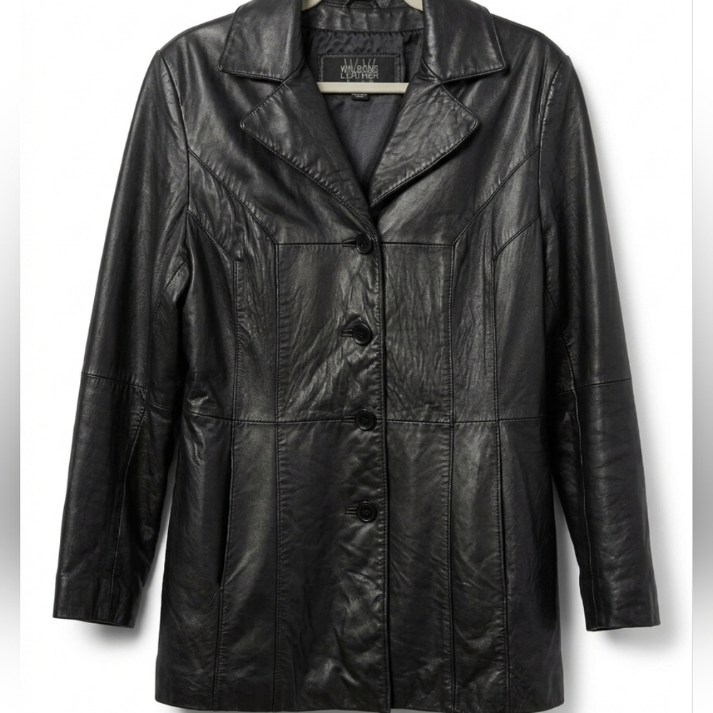 Wilsons Leather Classic Black Leather Jacket Sz Large